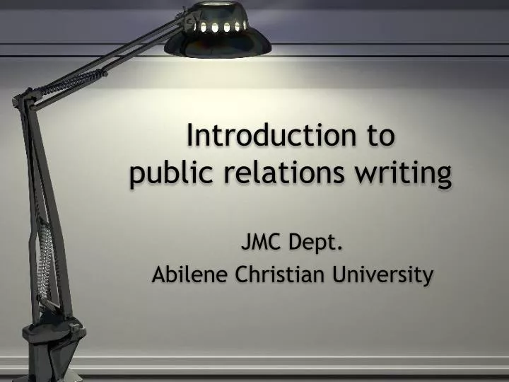 introduction to public relations writing