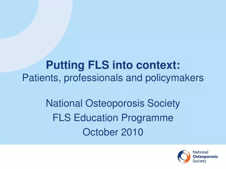 putting fls into context patients professionals and policymakers