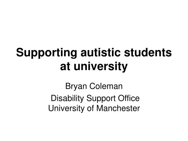 supporting autistic students at university