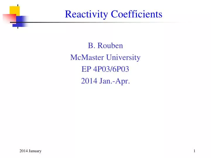reactivity coefficients