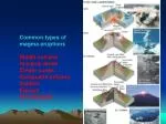 Common types of magma eruptions Shield volcano Volcanic dome Cinder cones Composite volcano - slide 1