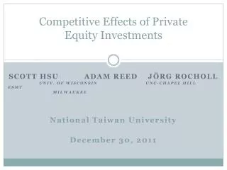 Competitive Effects of Private Equity Investments