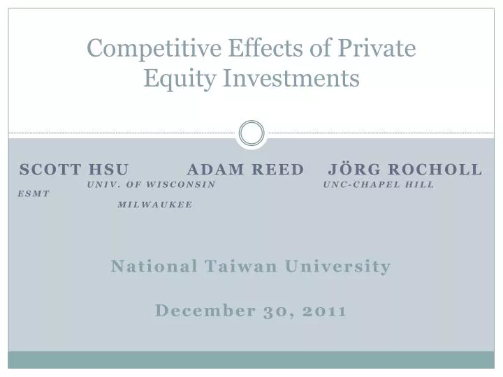 competitive effects of private equity investments