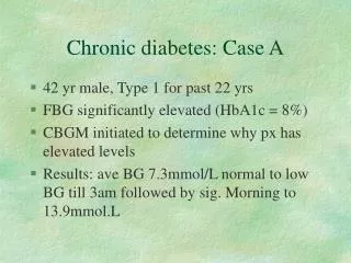 Chronic diabetes: Case A