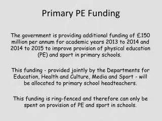 Primary PE Funding