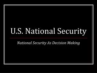 U.S. National Security
