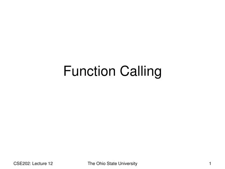 function calling