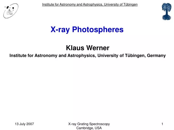 x ray photospheres