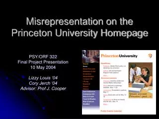Misrepresentation on the Princeton University Homepage