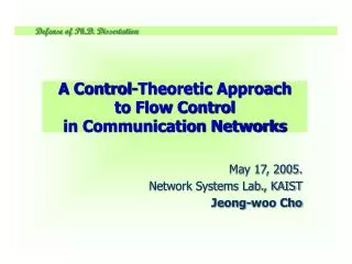 A Control-Theoretic Approach to Flow Control in Communication Networks