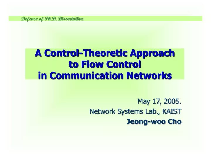 a control theoretic approach to flow control in communication networks