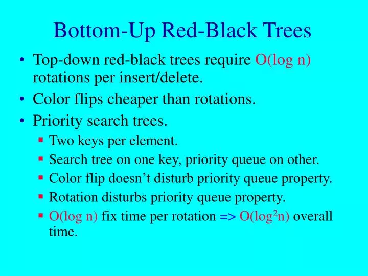 bottom up red black trees