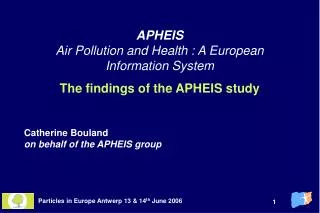APHEIS Air Pollution and Health : A European Information System The findings of the APHEIS study