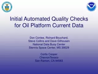Initial Automated Quality Checks for Oil Platform Current Data
