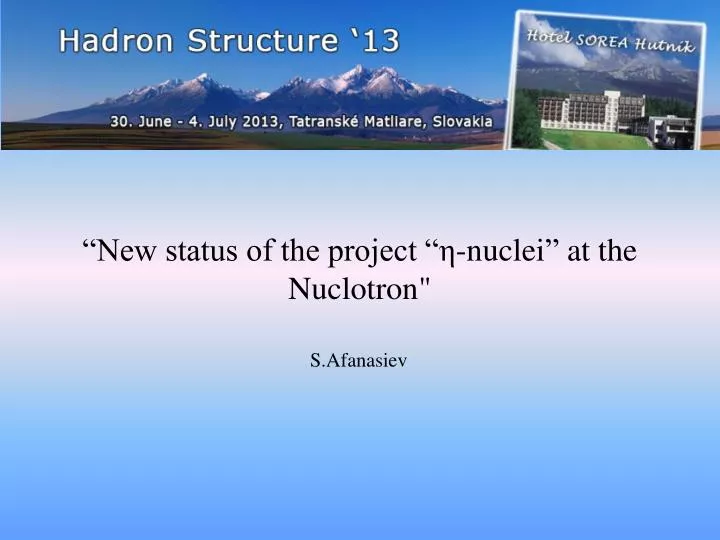 new status of the project n uclei at the nuclotron