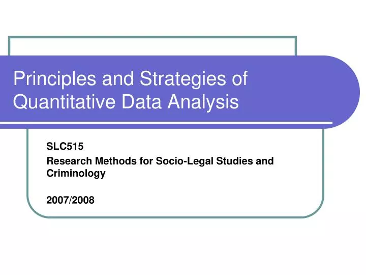 principles and strategies of quantitative data analysis