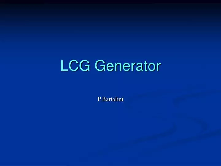 lcg generator