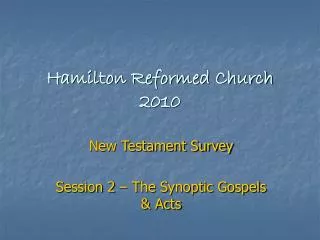 Hamilton Reformed Church 2010