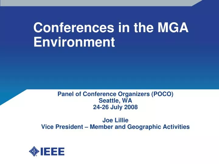 conferences in the mga environment