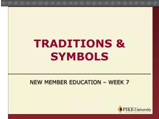 Traditions &amp; Symbols