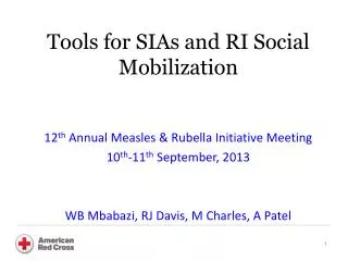 Tools for SIAs and RI Social Mobilization