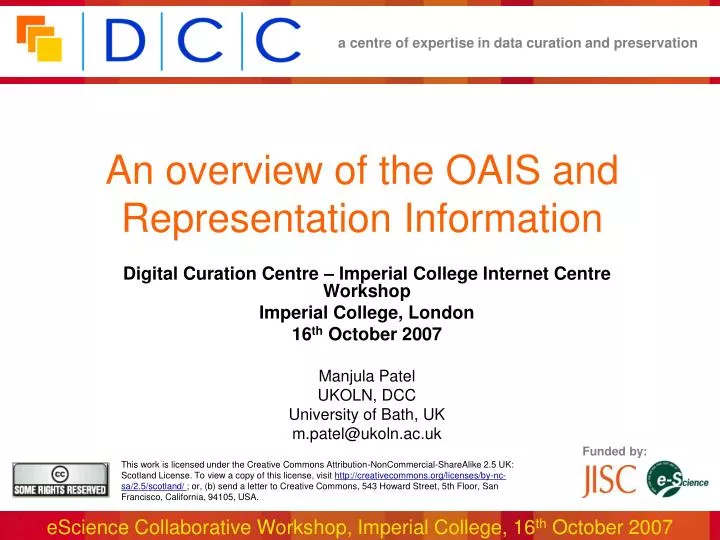 an overview of the oais and representation information