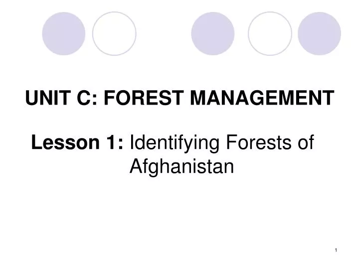 unit c forest management