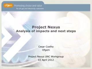 Project Nexus Analysis of impacts and next steps