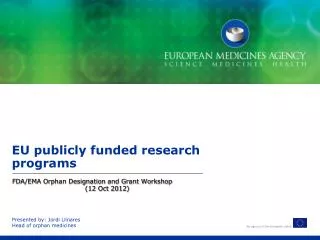 EU publicly funded research programs
