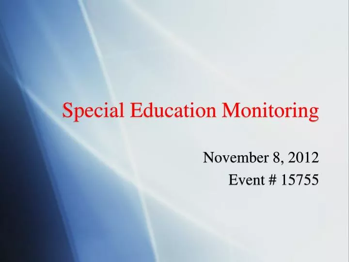 special education monitoring
