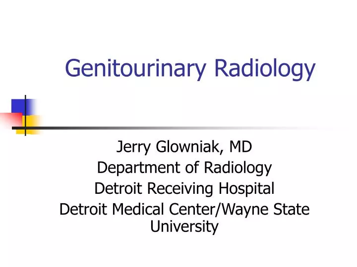 genitourinary radiology