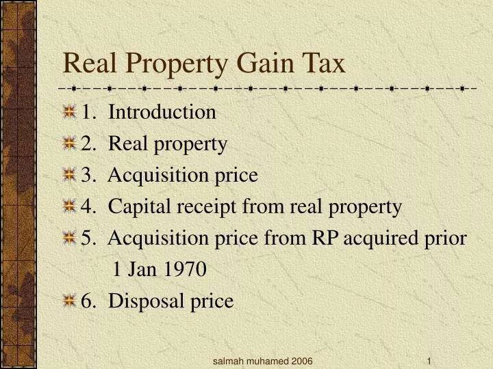 real property gain tax