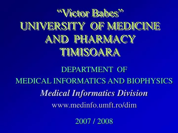 victor babes university of medicine and pharmacy timisoara