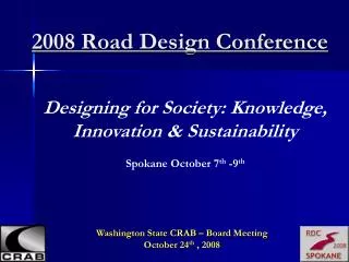 2008 Road Design Conference