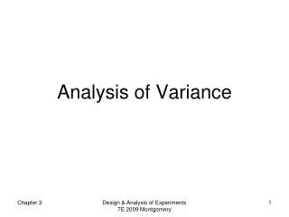 Analysis of Variance