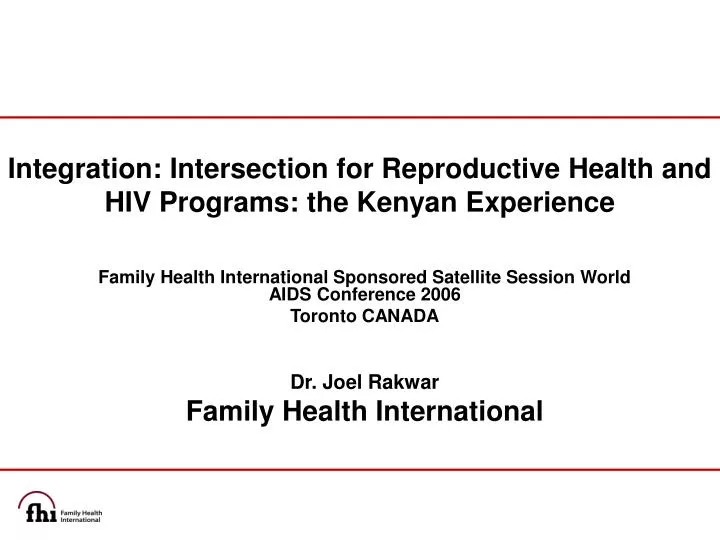integration intersection for reproductive health and hiv programs the kenyan experience