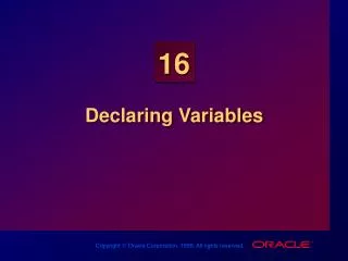 Declaring Variables