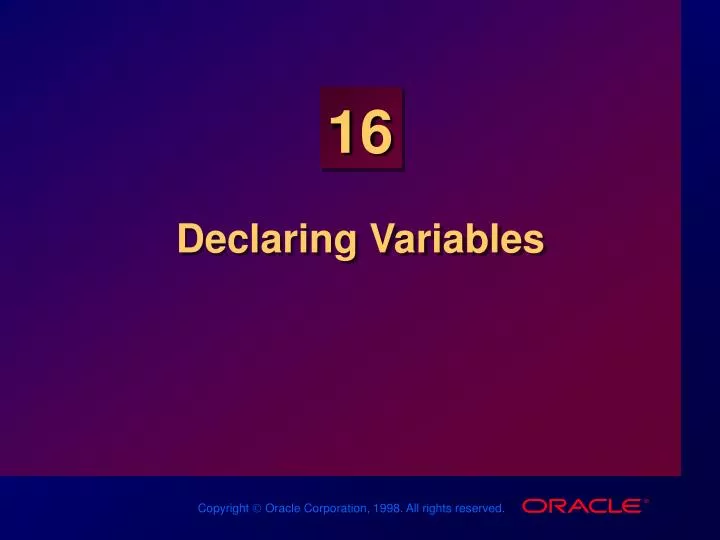 declaring variables