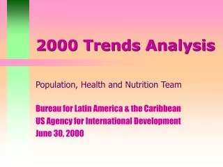 2000 Trends Analysis