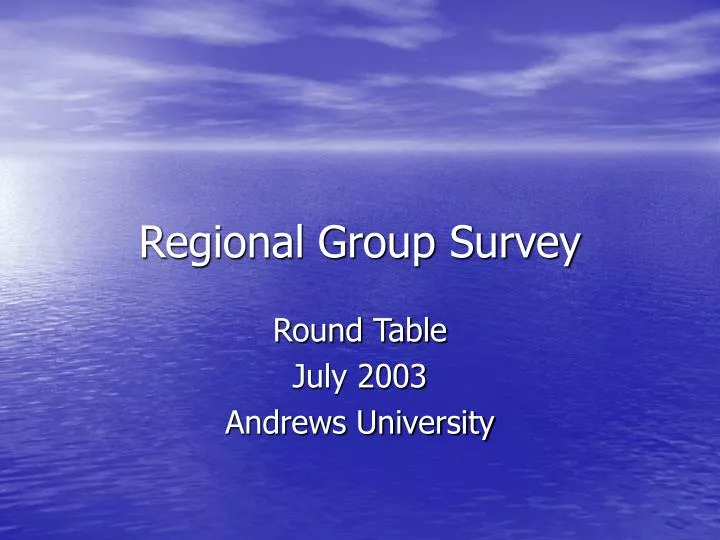regional group survey