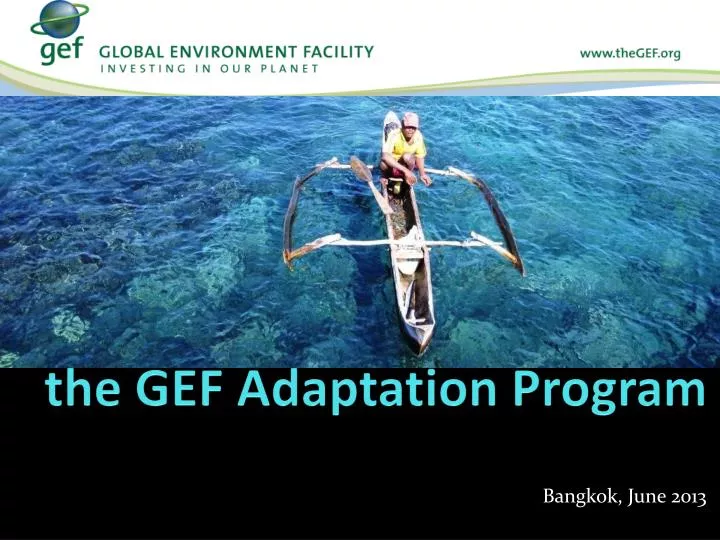 financing adaptation under the gef adaptation program