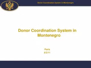 Donor Coordination System in Montenegro