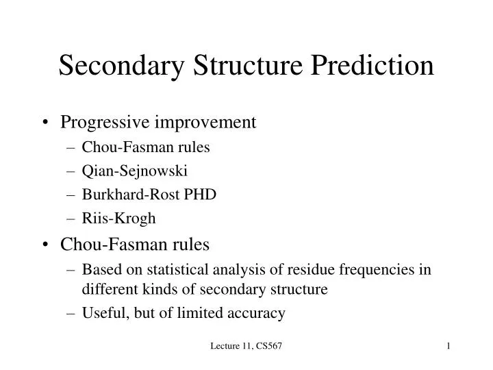 secondary structure prediction