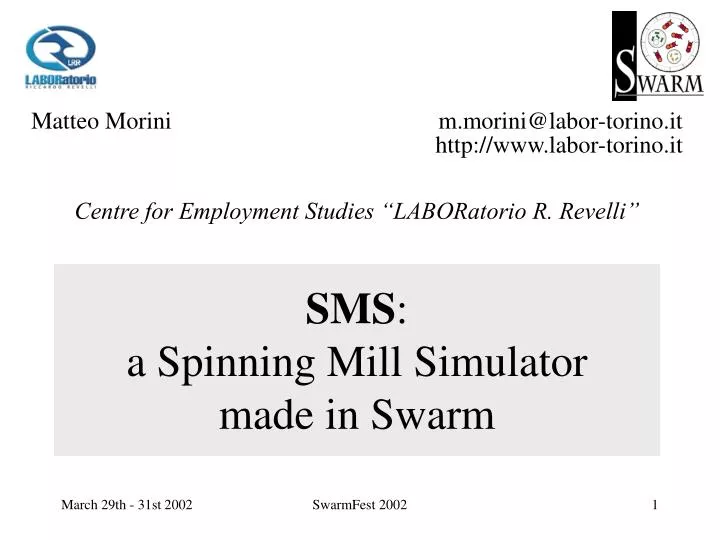 sms a spinning mill simulator made in swarm