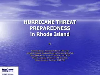 HURRICANE THREAT PREPAREDNESS in Rhode Island