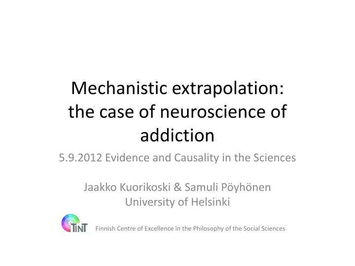 mechanistic extrapolation the case of neuroscience of addiction
