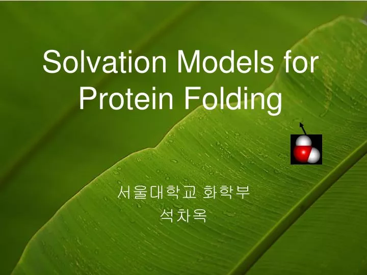 solvation models for protein folding