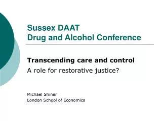 Sussex DAAT Drug and Alcohol Conference