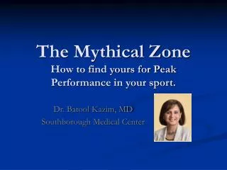 The Mythical Zone How to find yours for Peak Performance in your sport.