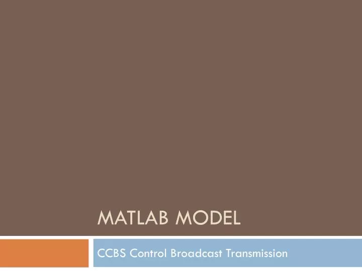 matlab model